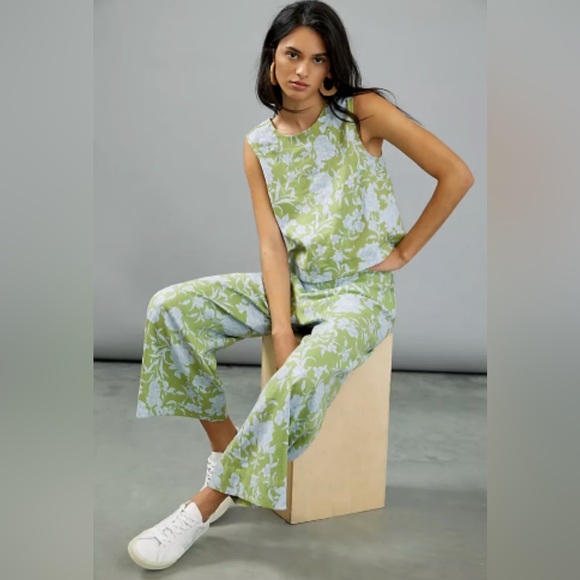 Anthropologie Maeve Floral Wide Leg Paisley Blue & Green ( PANT ONLY) Size:XS - Picture 2 of 14